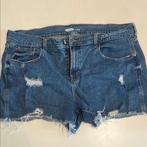 Old Navy Blue Distressed Jean Shorts